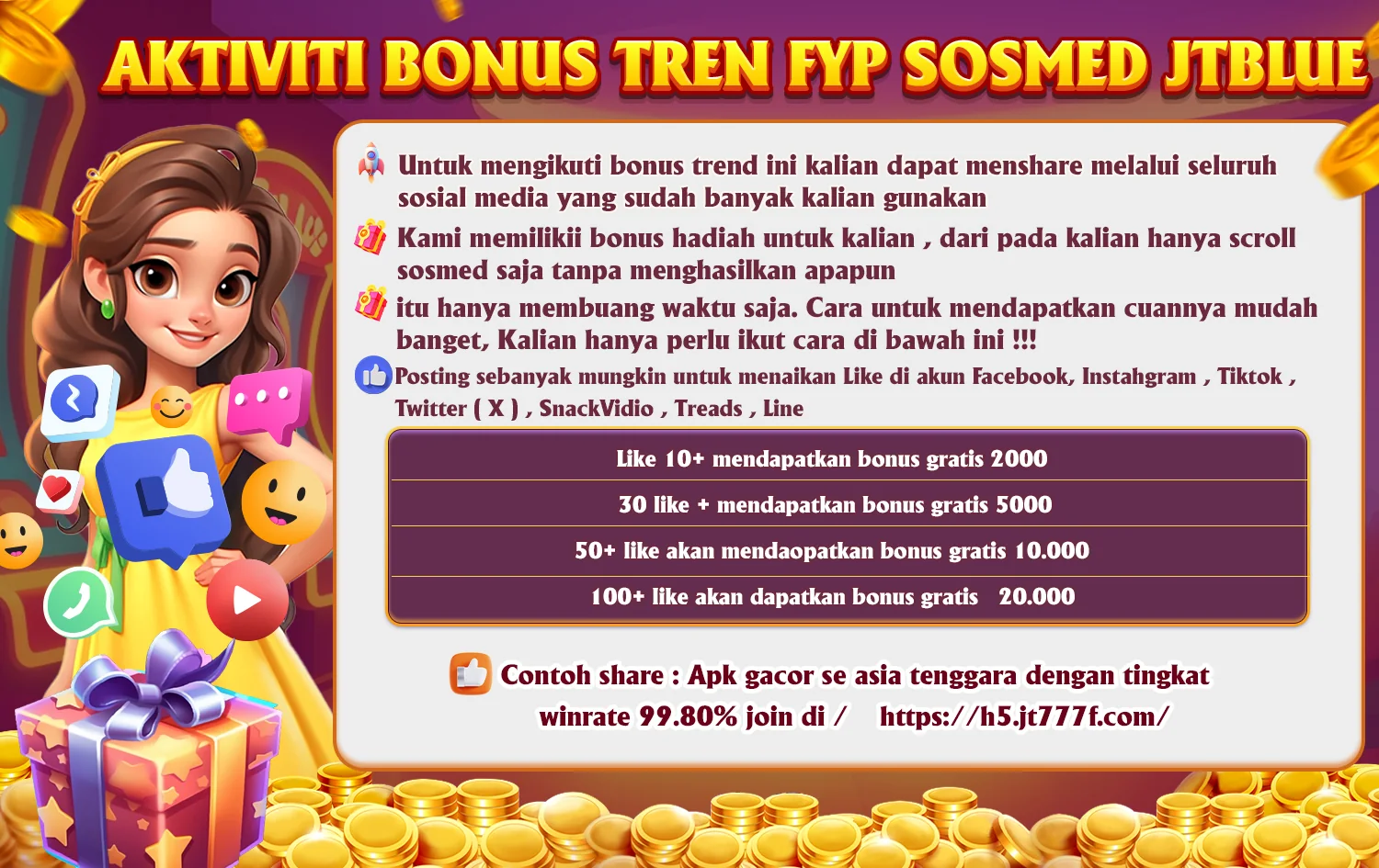 AKTIVITI BONUS TREN FYP SOSMED JTBLUE